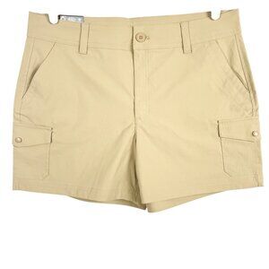 NWT Eddie Bauer Women's Stretch Khaki Cargo Pocket Shorts Size 14 $59.99